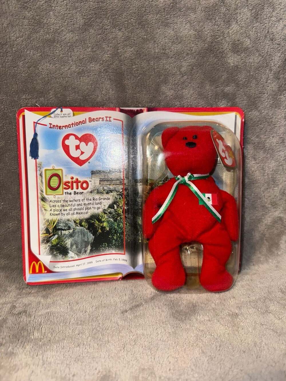 Ty Teenie Beanie Babies 2000 McDonald's International Bears II Osito the Bear
